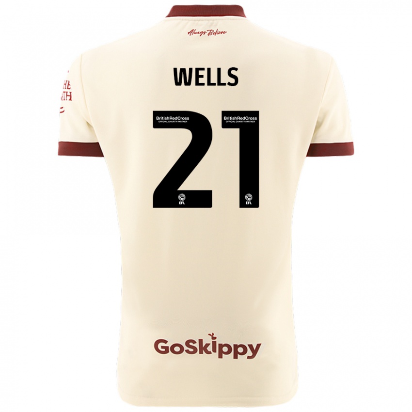 Børn Nahki Wells #21 Creme Hvid Udebane Spillertrøjer 2024/25 Trøje T-Shirt