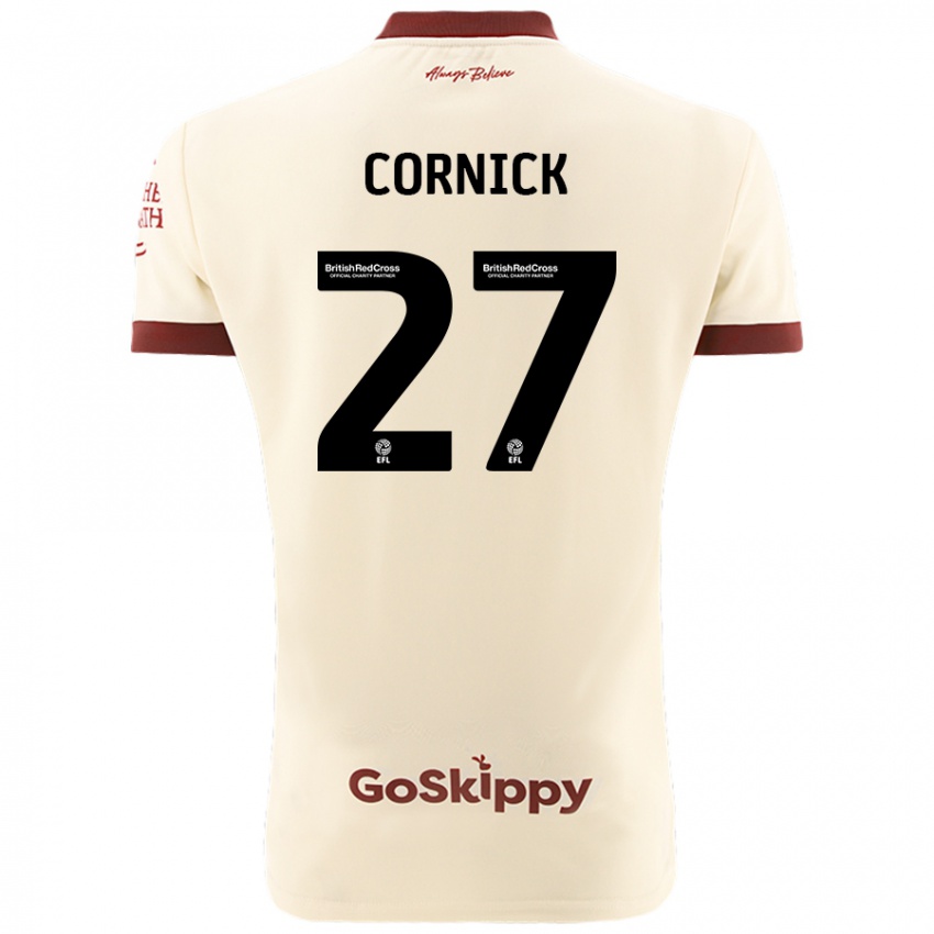 Børn Harry Cornick #27 Creme Hvid Udebane Spillertrøjer 2024/25 Trøje T-Shirt