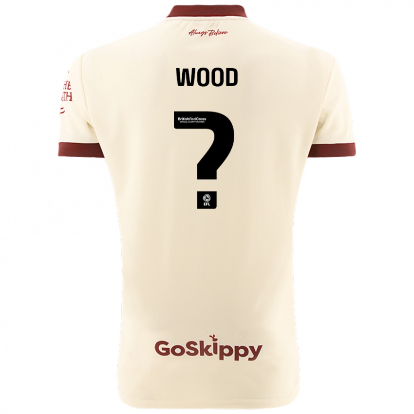 Børn Callum Wood #0 Creme Hvid Udebane Spillertrøjer 2024/25 Trøje T-Shirt