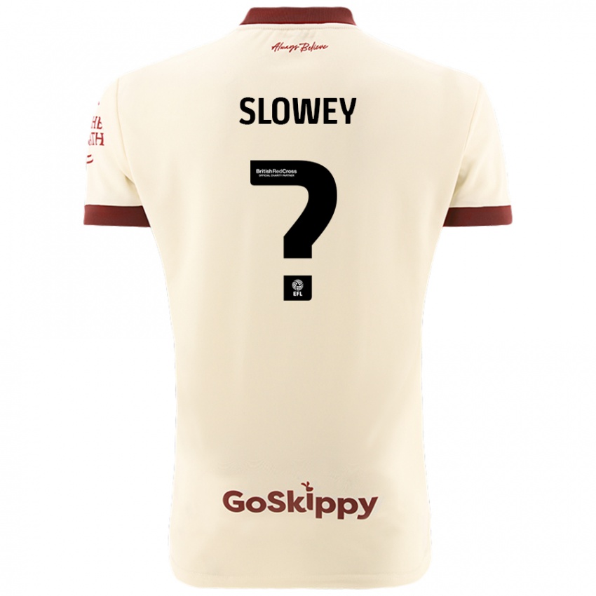 Børn Josh Campbell-Slowey #0 Creme Hvid Udebane Spillertrøjer 2024/25 Trøje T-Shirt