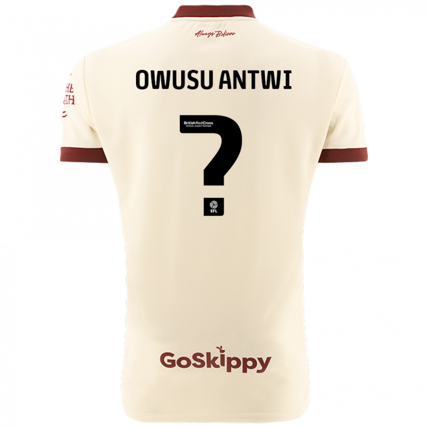 Børn Filbert Owusu-Antwi #0 Creme Hvid Udebane Spillertrøjer 2024/25 Trøje T-Shirt