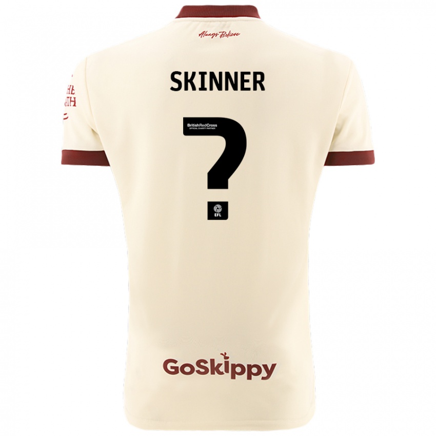 Børn Luke Skinner #0 Creme Hvid Udebane Spillertrøjer 2024/25 Trøje T-Shirt