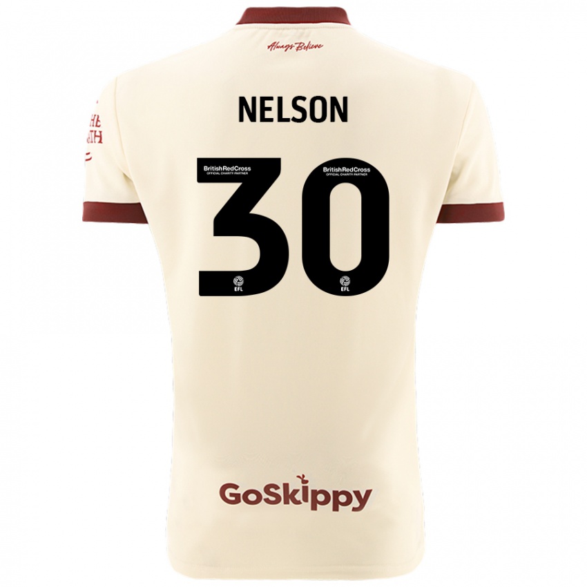 Børn Raekwon Nelson #30 Creme Hvid Udebane Spillertrøjer 2024/25 Trøje T-Shirt