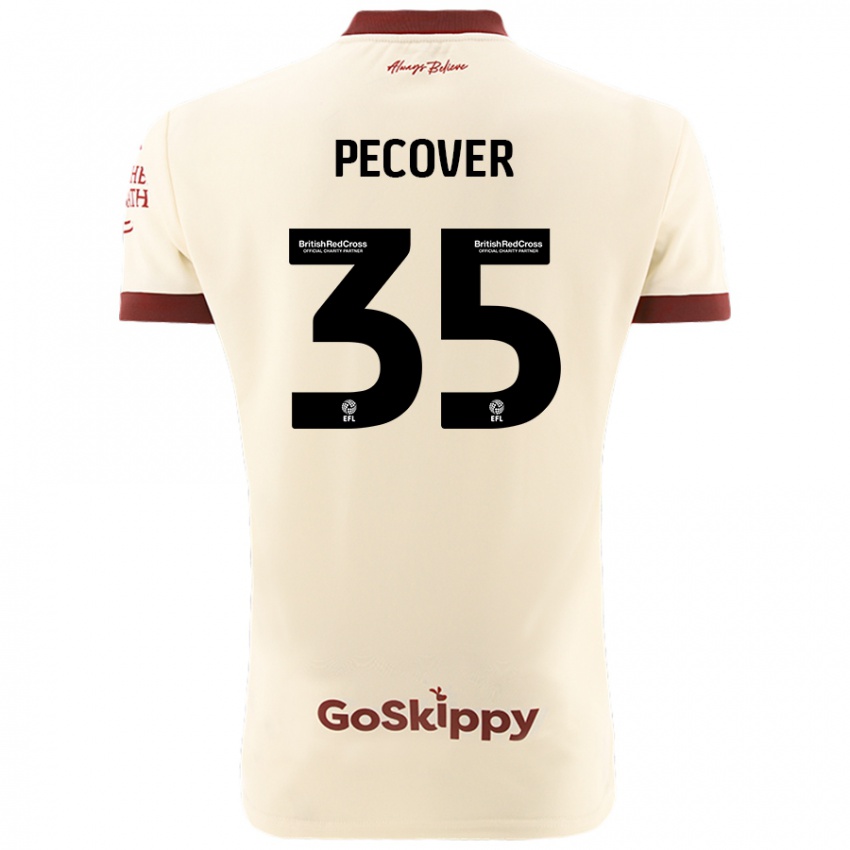 Børn Leo Pecover #35 Creme Hvid Udebane Spillertrøjer 2024/25 Trøje T-Shirt