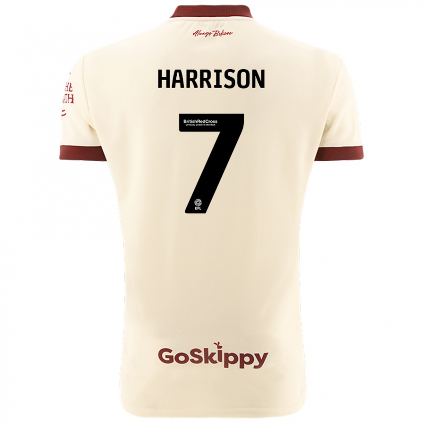 Børn Abi Harrison #7 Creme Hvid Udebane Spillertrøjer 2024/25 Trøje T-Shirt