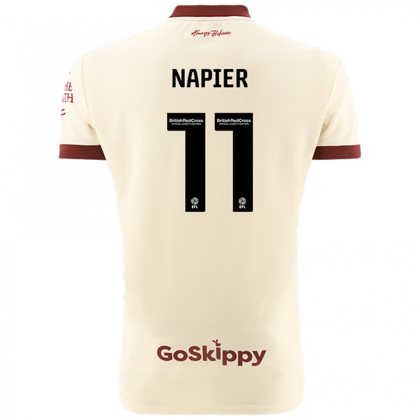 Børn Jamie-Lee Napier #11 Creme Hvid Udebane Spillertrøjer 2024/25 Trøje T-Shirt