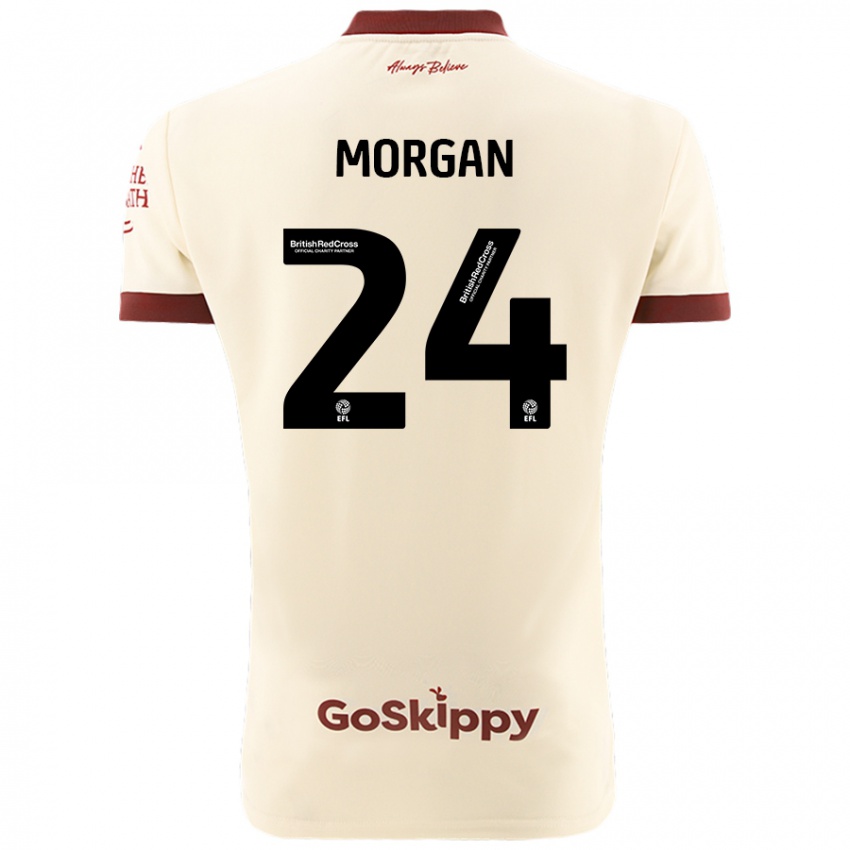 Børn Ffion Morgan #24 Creme Hvid Udebane Spillertrøjer 2024/25 Trøje T-Shirt