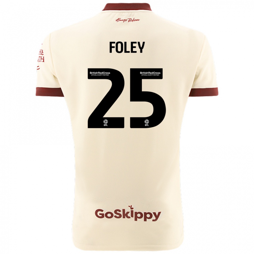 Børn Erin Foley #25 Creme Hvid Udebane Spillertrøjer 2024/25 Trøje T-Shirt