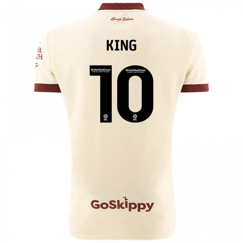 Børn Andy King #10 Creme Hvid Udebane Spillertrøjer 2024/25 Trøje T-Shirt