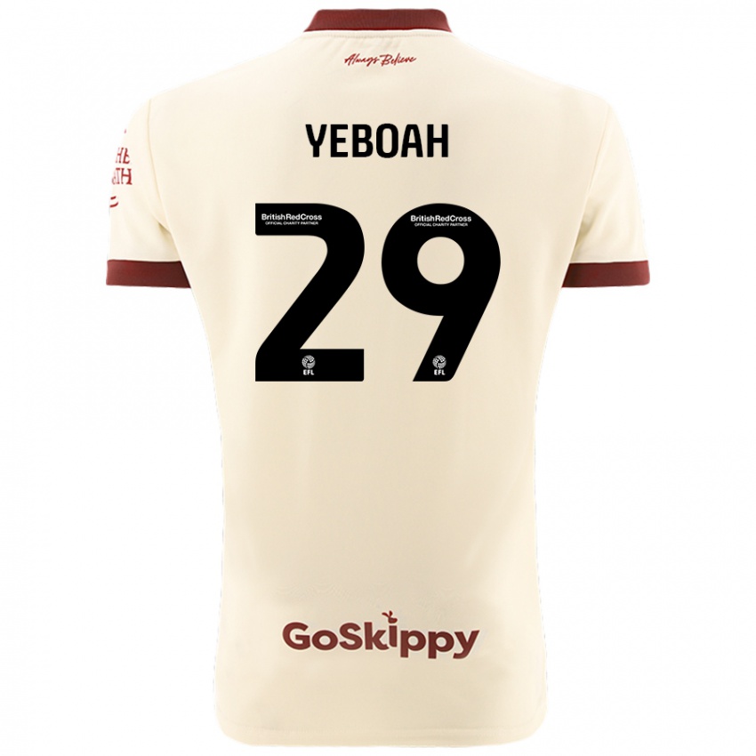 Børn Ephraim Yeboah #29 Creme Hvid Udebane Spillertrøjer 2024/25 Trøje T-Shirt