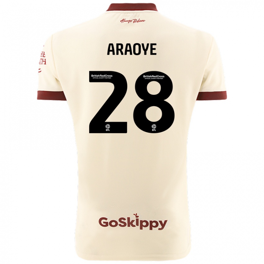 Børn Raphael Araoye #28 Creme Hvid Udebane Spillertrøjer 2024/25 Trøje T-Shirt