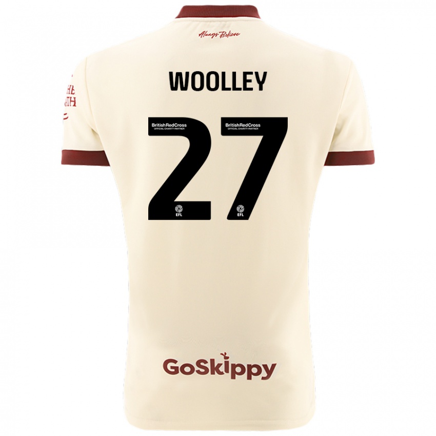 Børn Jesse Woolley #27 Creme Hvid Udebane Spillertrøjer 2024/25 Trøje T-Shirt