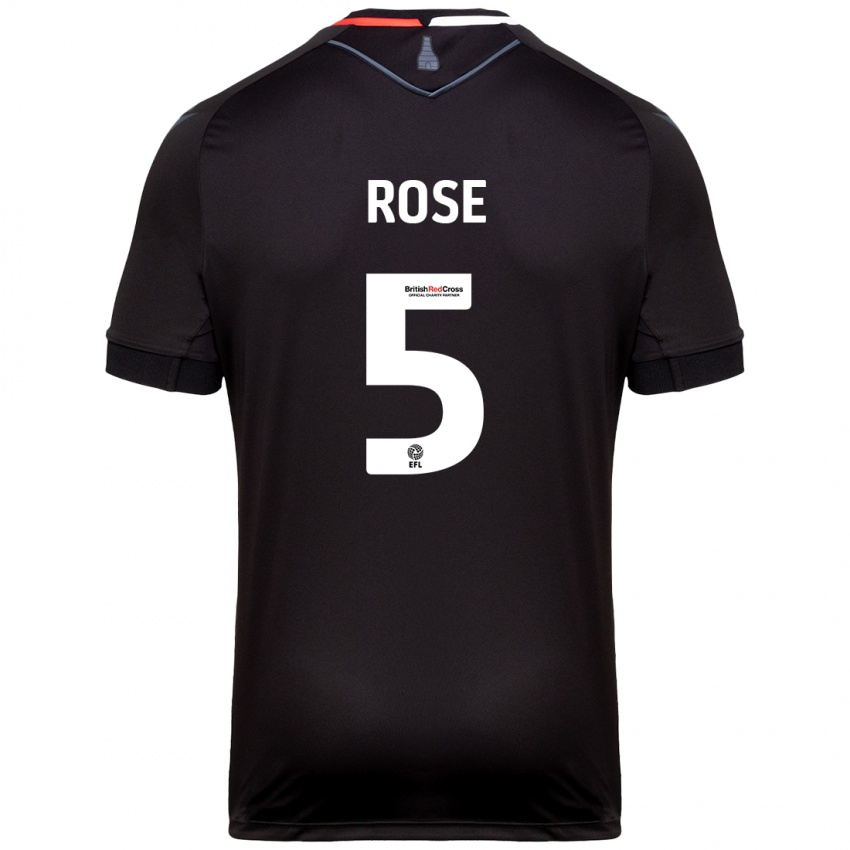 Børn Michael Rose #5 Sort Udebane Spillertrøjer 2024/25 Trøje T-Shirt