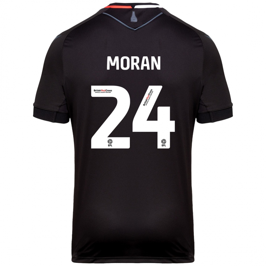 Børn Andrew Moran #24 Sort Udebane Spillertrøjer 2024/25 Trøje T-Shirt