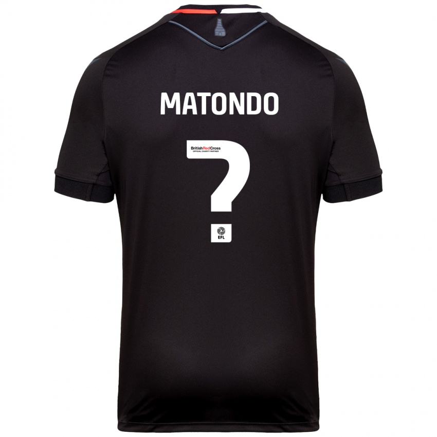 Børn Japhet Matondo #0 Sort Udebane Spillertrøjer 2024/25 Trøje T-Shirt