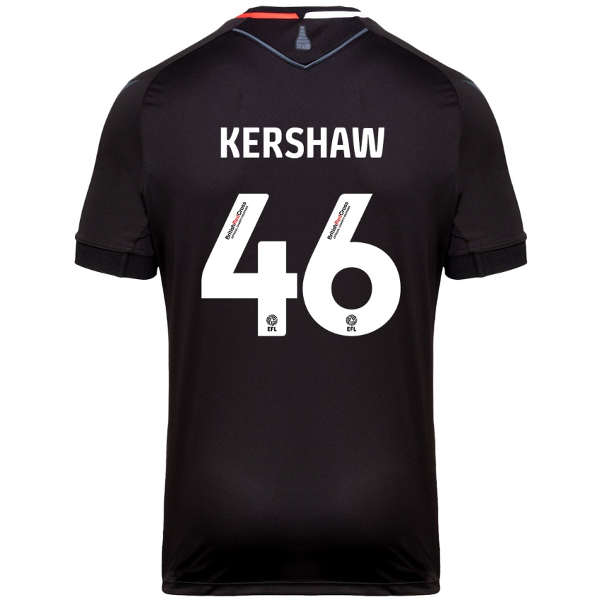 Børn Ben Kershaw #46 Sort Udebane Spillertrøjer 2024/25 Trøje T-Shirt