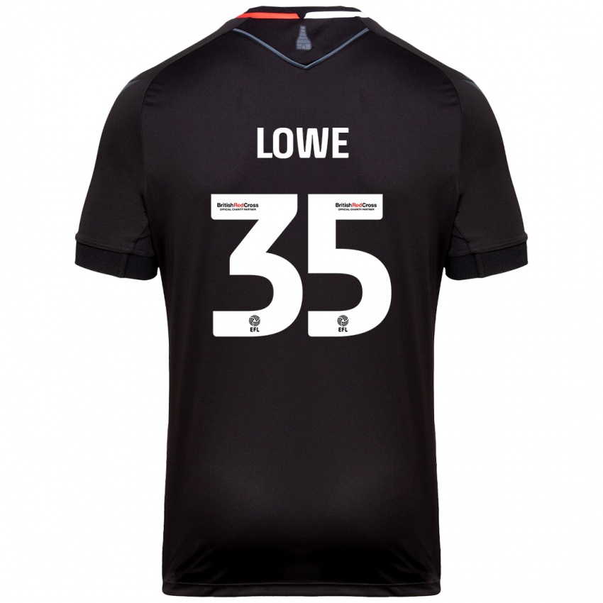 Børn Nathan Lowe #35 Sort Udebane Spillertrøjer 2024/25 Trøje T-Shirt