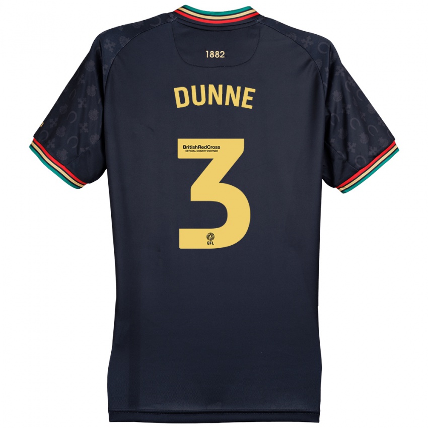 Børn Jimmy Dunne #3 Mørk Marineblå Udebane Spillertrøjer 2024/25 Trøje T-Shirt