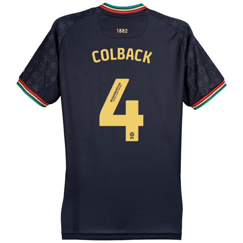 Børn Jack Colback #4 Mørk Marineblå Udebane Spillertrøjer 2024/25 Trøje T-Shirt