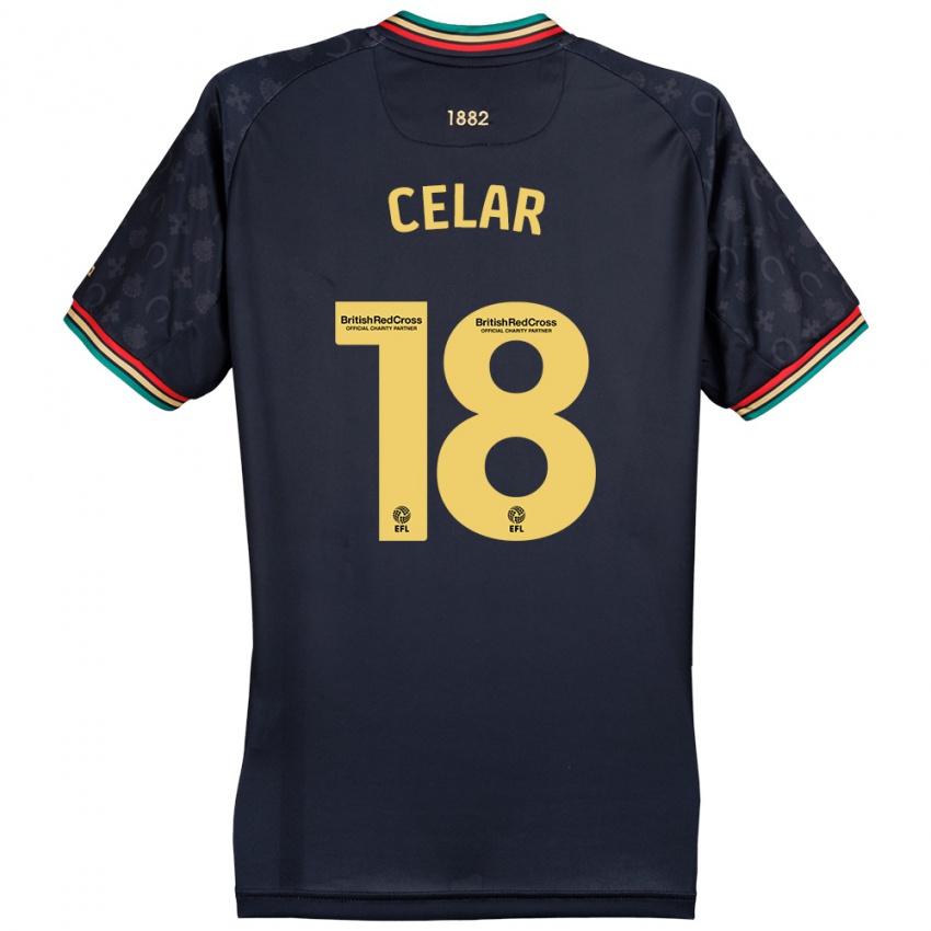 Børn Zan Celar #18 Mørk Marineblå Udebane Spillertrøjer 2024/25 Trøje T-Shirt