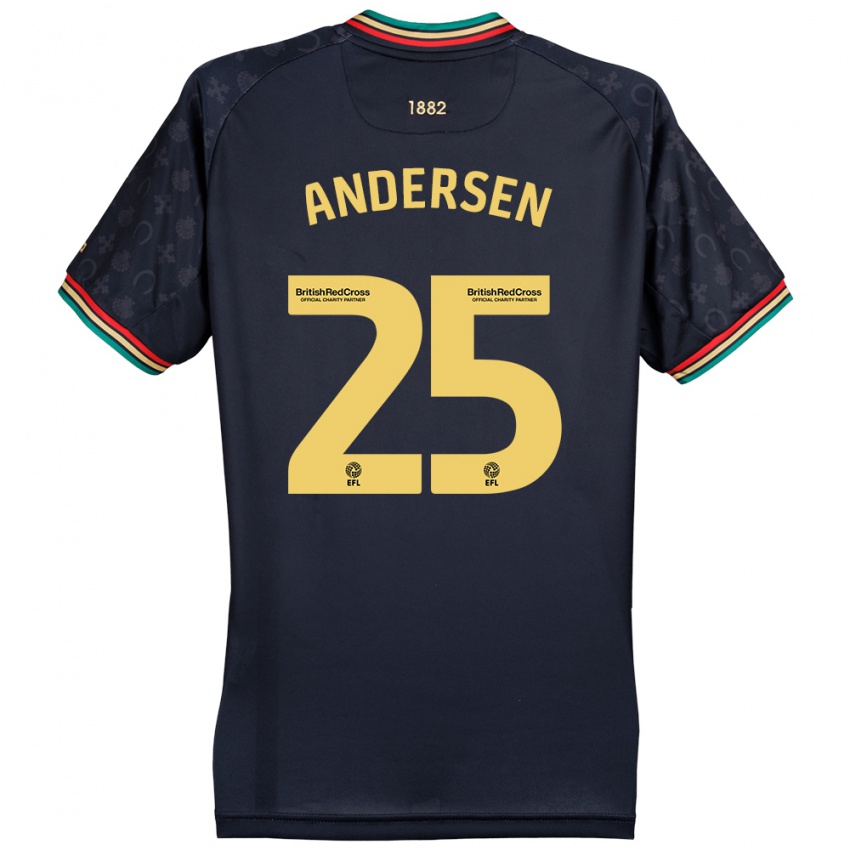 Børn Lucas Andersen #25 Mørk Marineblå Udebane Spillertrøjer 2024/25 Trøje T-Shirt