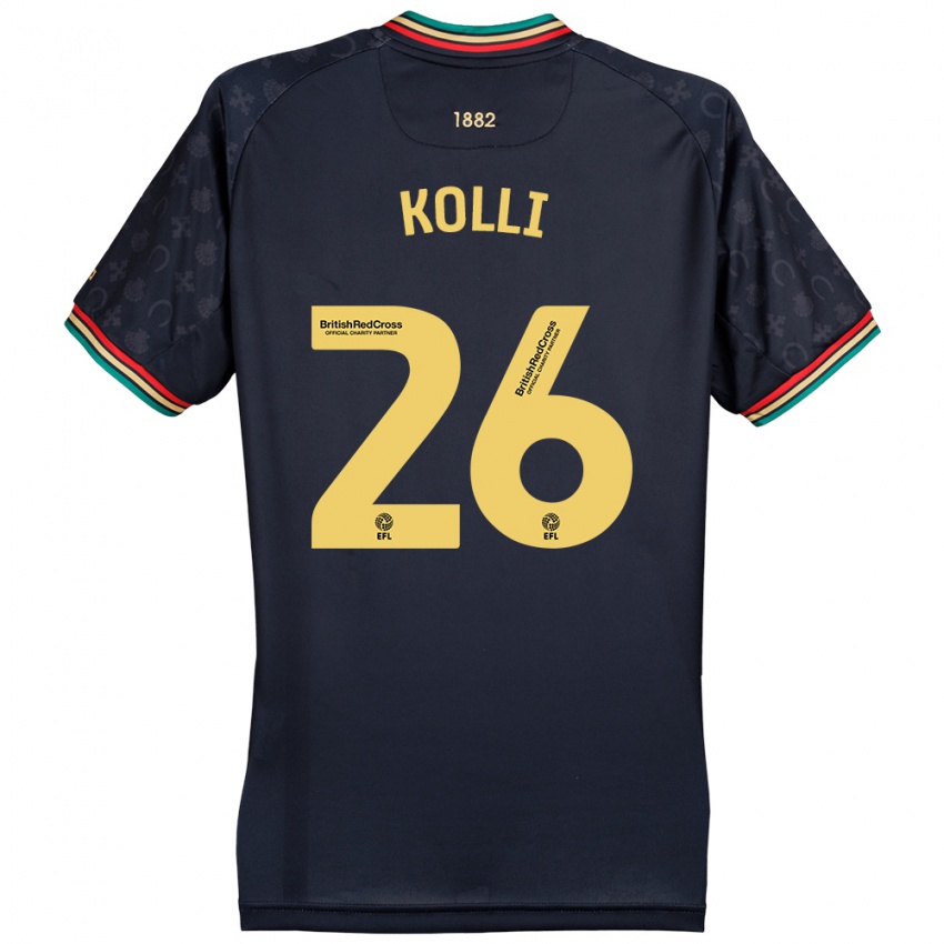 Børn Rayan Kolli #26 Mørk Marineblå Udebane Spillertrøjer 2024/25 Trøje T-Shirt