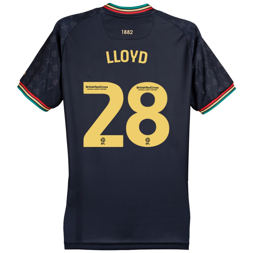 Børn Alfie Lloyd #28 Mørk Marineblå Udebane Spillertrøjer 2024/25 Trøje T-Shirt