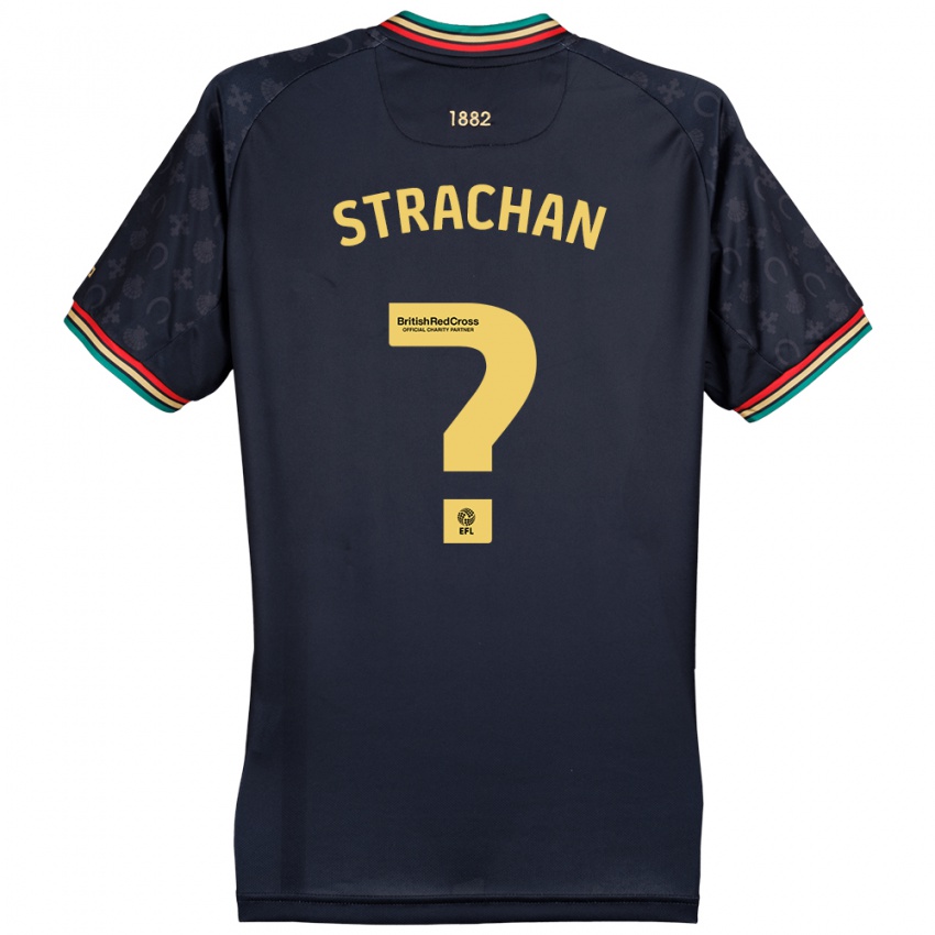 Børn Lorenzo Strachan #0 Mørk Marineblå Udebane Spillertrøjer 2024/25 Trøje T-Shirt