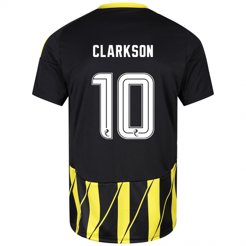 Børn Leighton Clarkson #10 Sort Gul Udebane Spillertrøjer 2024/25 Trøje T-Shirt