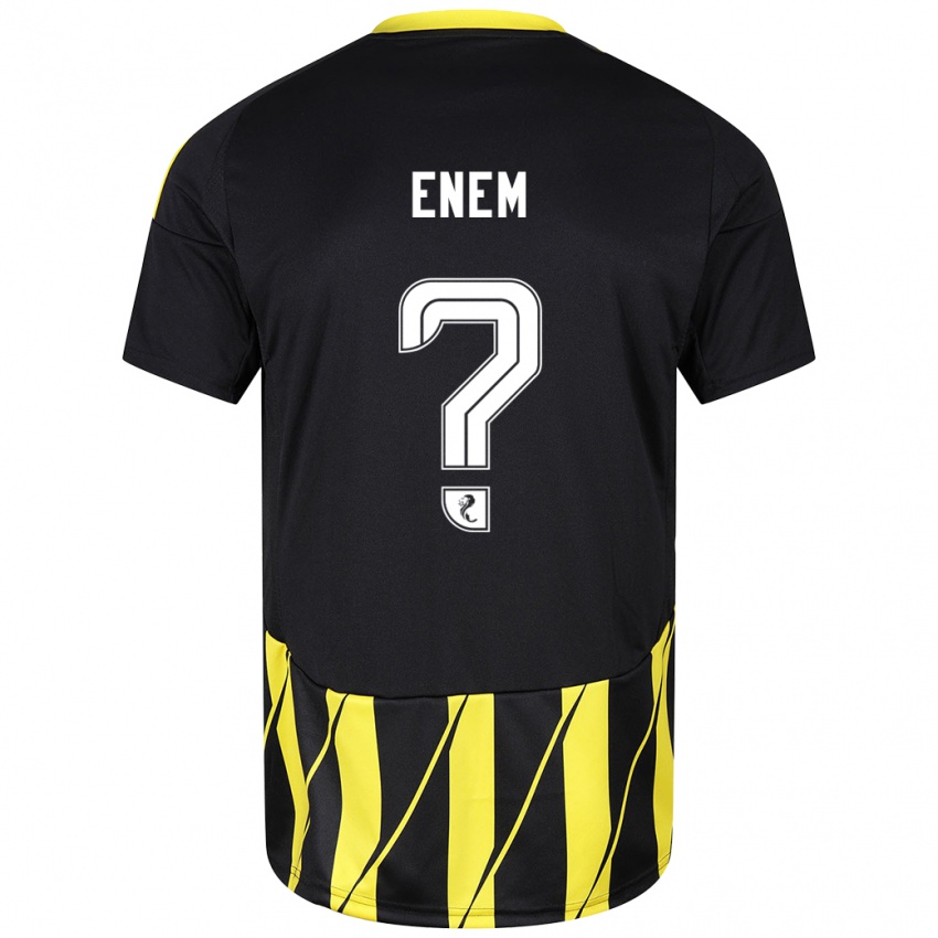 Børn Victor Enem #0 Sort Gul Udebane Spillertrøjer 2024/25 Trøje T-Shirt