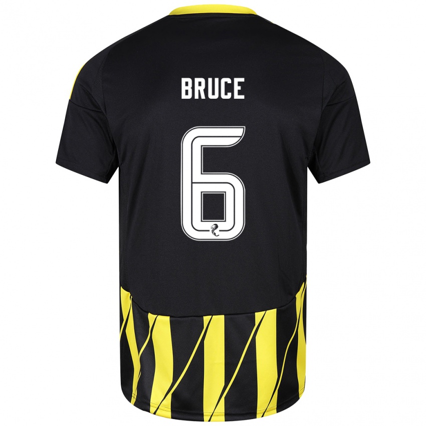 Børn Natasha Bruce #6 Sort Gul Udebane Spillertrøjer 2024/25 Trøje T-Shirt