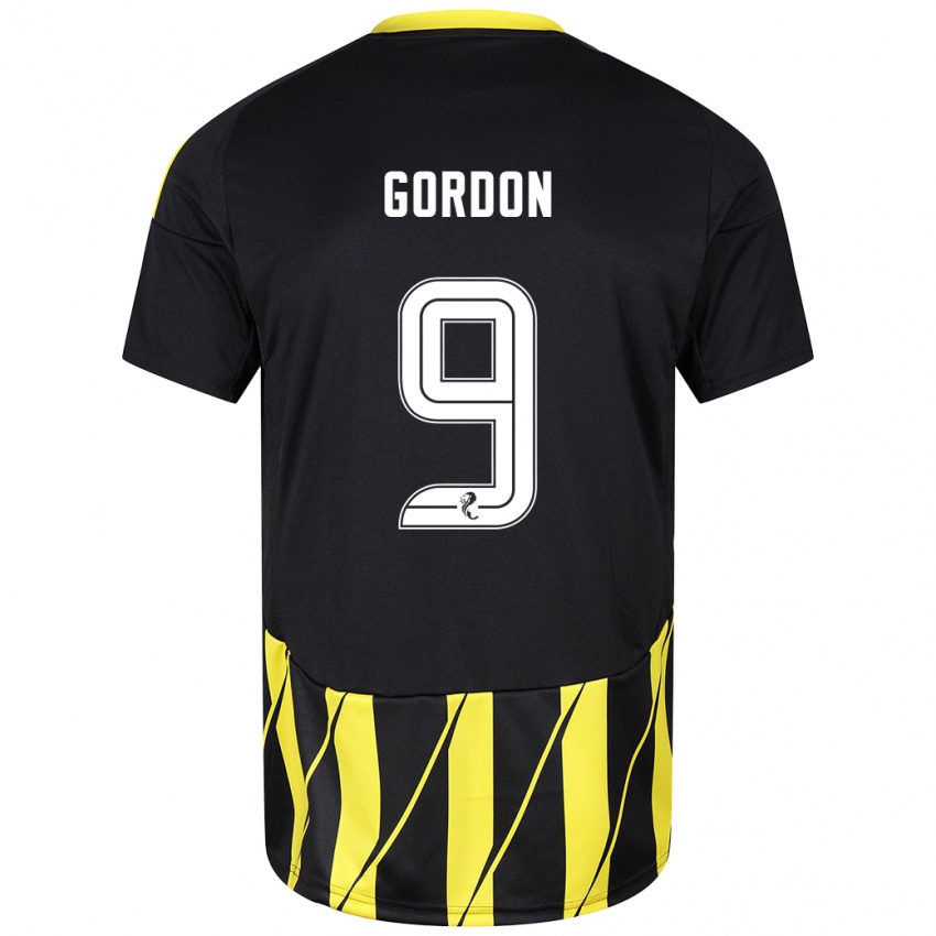 Børn Lauren Gordon #9 Sort Gul Udebane Spillertrøjer 2024/25 Trøje T-Shirt