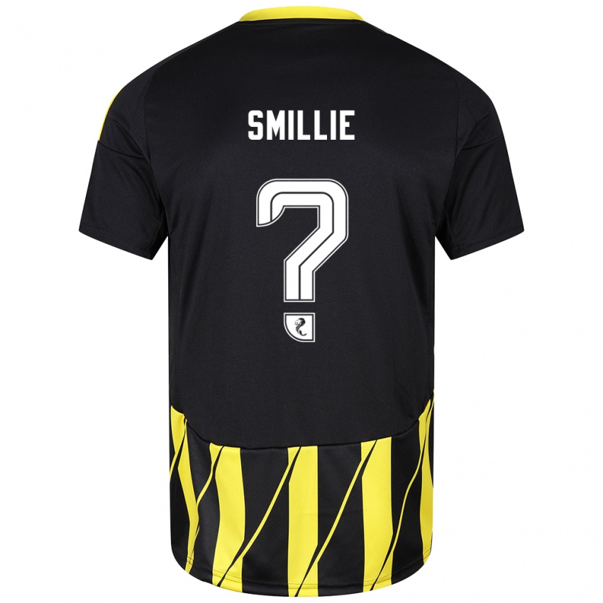 Børn Reuben Smillie #0 Sort Gul Udebane Spillertrøjer 2024/25 Trøje T-Shirt