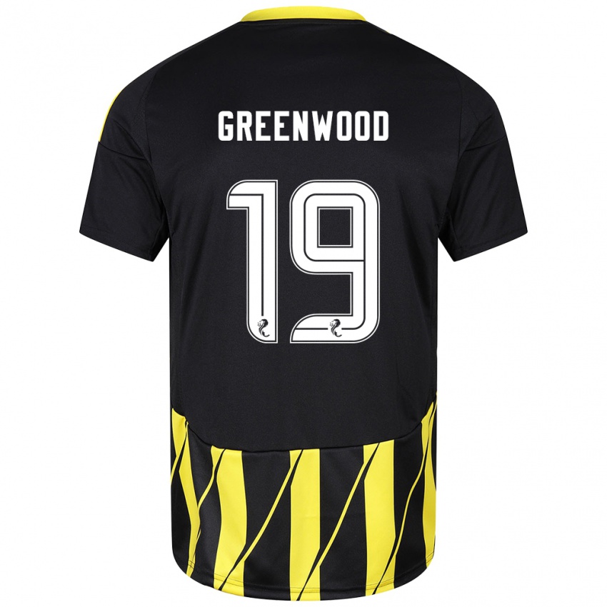 Børn Brodie Greenwood #19 Sort Gul Udebane Spillertrøjer 2024/25 Trøje T-Shirt