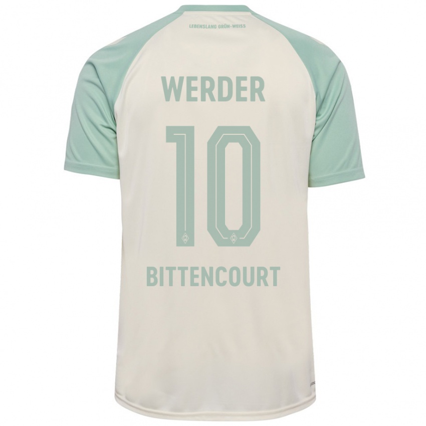 Børn Leonardo Bittencourt #10 Råhvid Lysegrøn Udebane Spillertrøjer 2024/25 Trøje T-Shirt