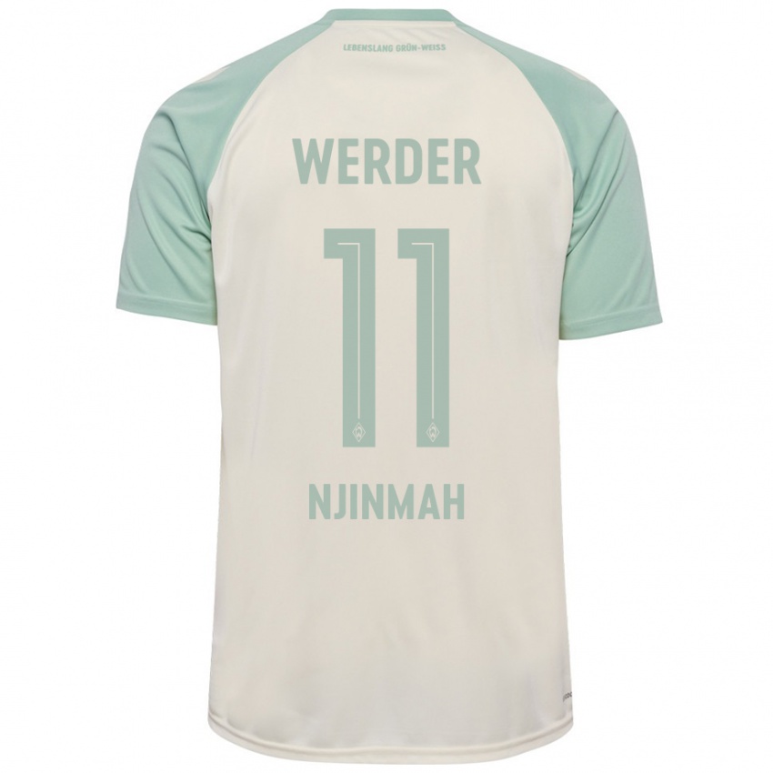 Børn Justin Njinmah #11 Råhvid Lysegrøn Udebane Spillertrøjer 2024/25 Trøje T-Shirt