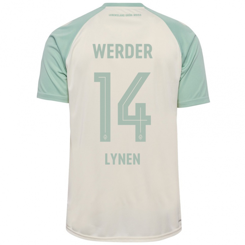 Børn Senne Lynen #14 Råhvid Lysegrøn Udebane Spillertrøjer 2024/25 Trøje T-Shirt