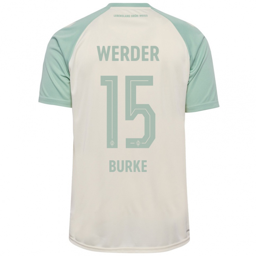 Børn Oliver Burke #15 Råhvid Lysegrøn Udebane Spillertrøjer 2024/25 Trøje T-Shirt