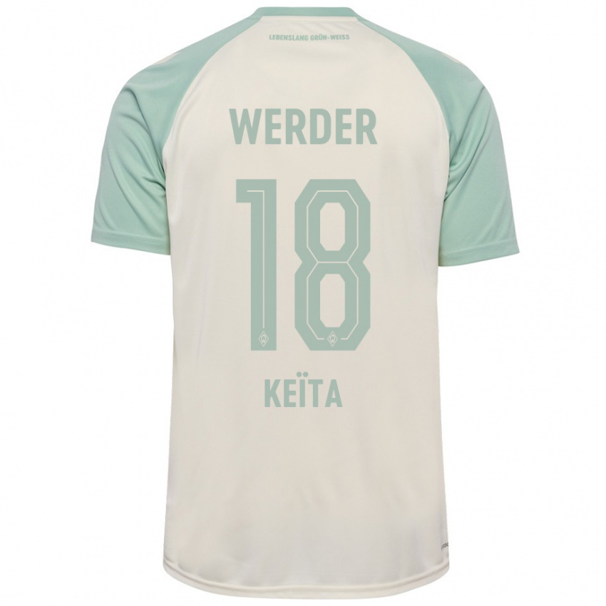 Børn Naby Keïta #18 Råhvid Lysegrøn Udebane Spillertrøjer 2024/25 Trøje T-Shirt