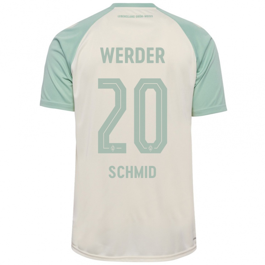 Børn Romano Schmid #20 Råhvid Lysegrøn Udebane Spillertrøjer 2024/25 Trøje T-Shirt