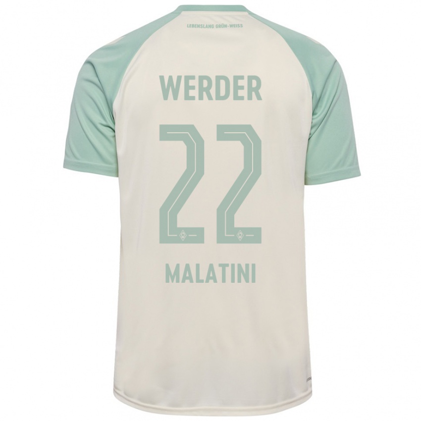 Børn Julián Malatini #22 Råhvid Lysegrøn Udebane Spillertrøjer 2024/25 Trøje T-Shirt