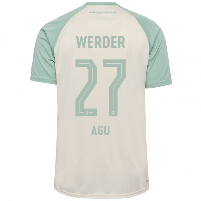 Børn Felix Agu #27 Råhvid Lysegrøn Udebane Spillertrøjer 2024/25 Trøje T-Shirt