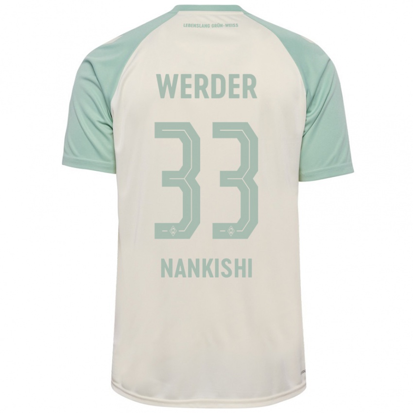 Børn Abdenego Nankishi #33 Råhvid Lysegrøn Udebane Spillertrøjer 2024/25 Trøje T-Shirt