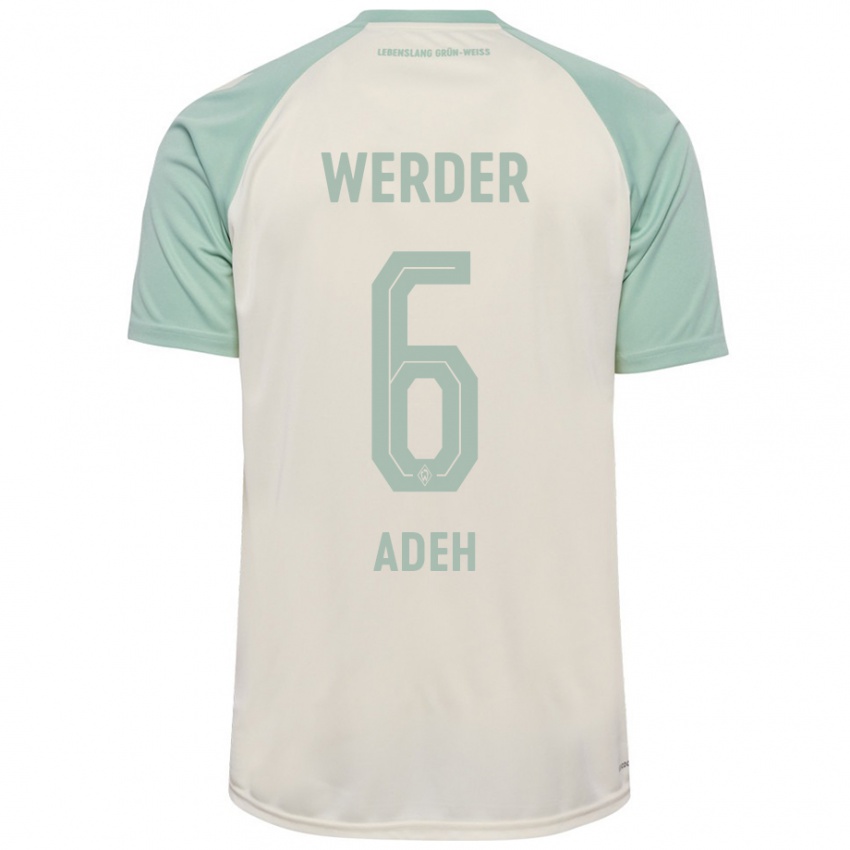 Børn Wesley Adeh #6 Råhvid Lysegrøn Udebane Spillertrøjer 2024/25 Trøje T-Shirt