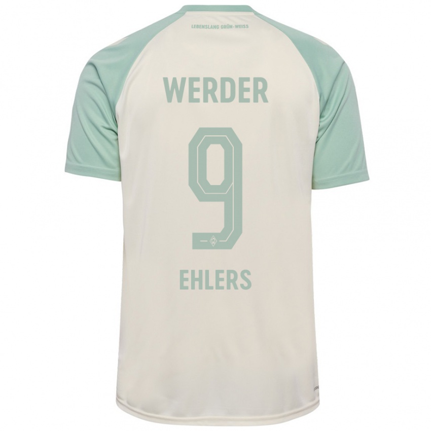 Børn Jannic Ehlers #9 Råhvid Lysegrøn Udebane Spillertrøjer 2024/25 Trøje T-Shirt