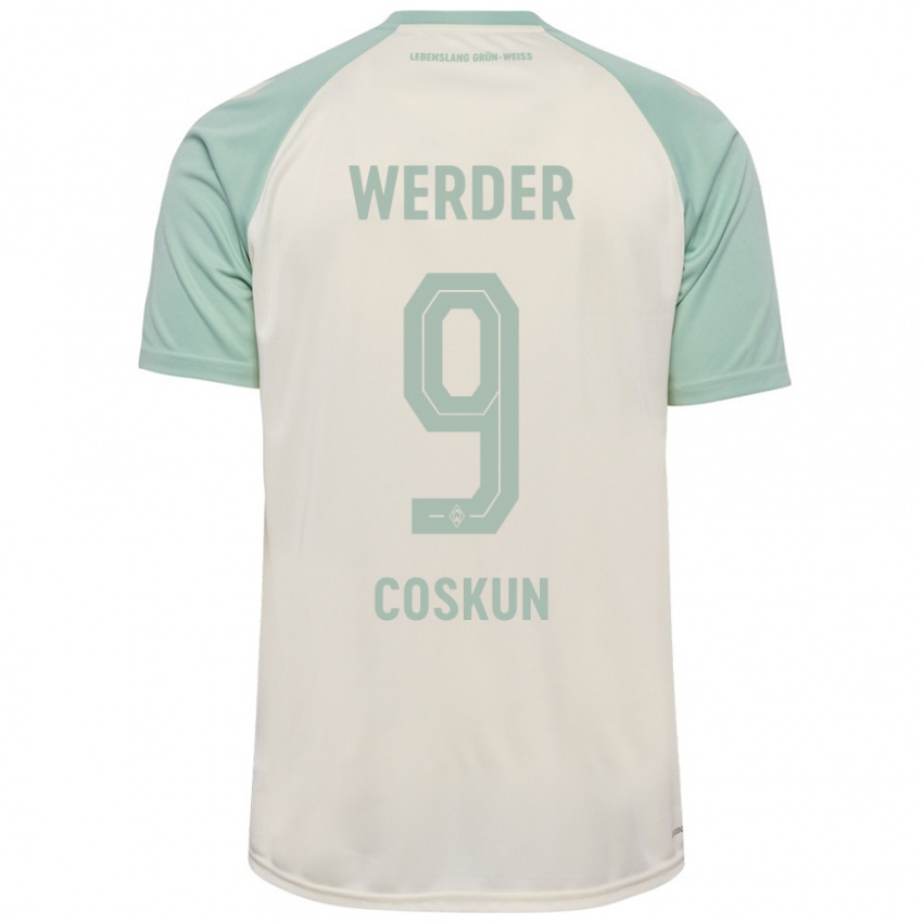 Børn Boran-Firat Coskun #9 Råhvid Lysegrøn Udebane Spillertrøjer 2024/25 Trøje T-Shirt