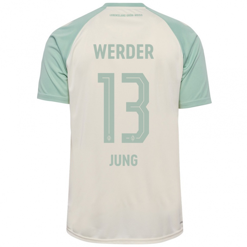 Børn Seong-Hyeon Jung #13 Råhvid Lysegrøn Udebane Spillertrøjer 2024/25 Trøje T-Shirt