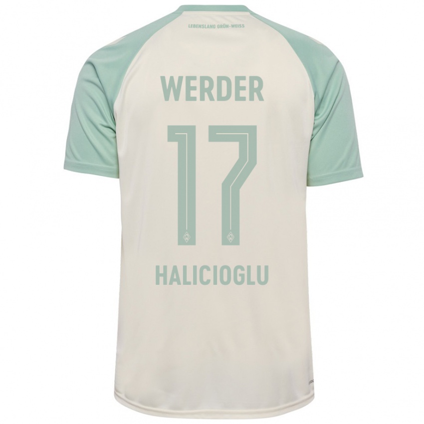 Børn Arda Halicioglu #17 Råhvid Lysegrøn Udebane Spillertrøjer 2024/25 Trøje T-Shirt