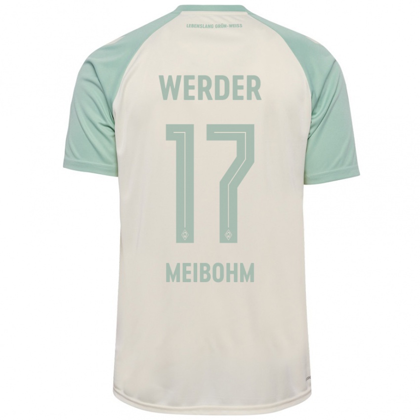 Børn Joel Meibohm #17 Råhvid Lysegrøn Udebane Spillertrøjer 2024/25 Trøje T-Shirt