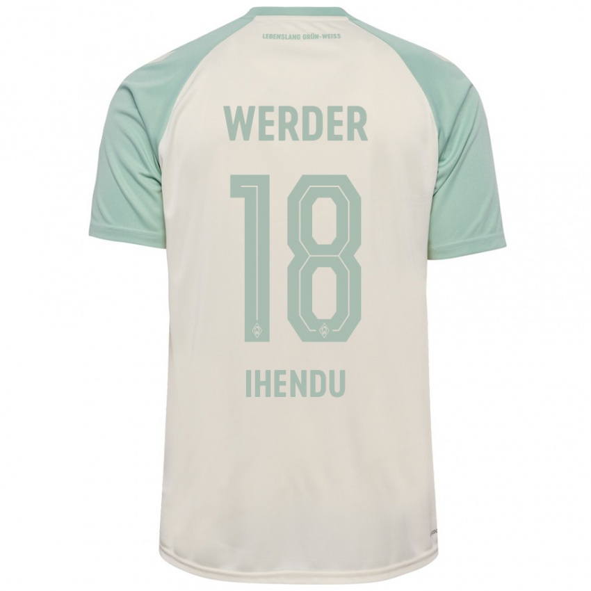 Børn Daniel Ihendu #18 Råhvid Lysegrøn Udebane Spillertrøjer 2024/25 Trøje T-Shirt